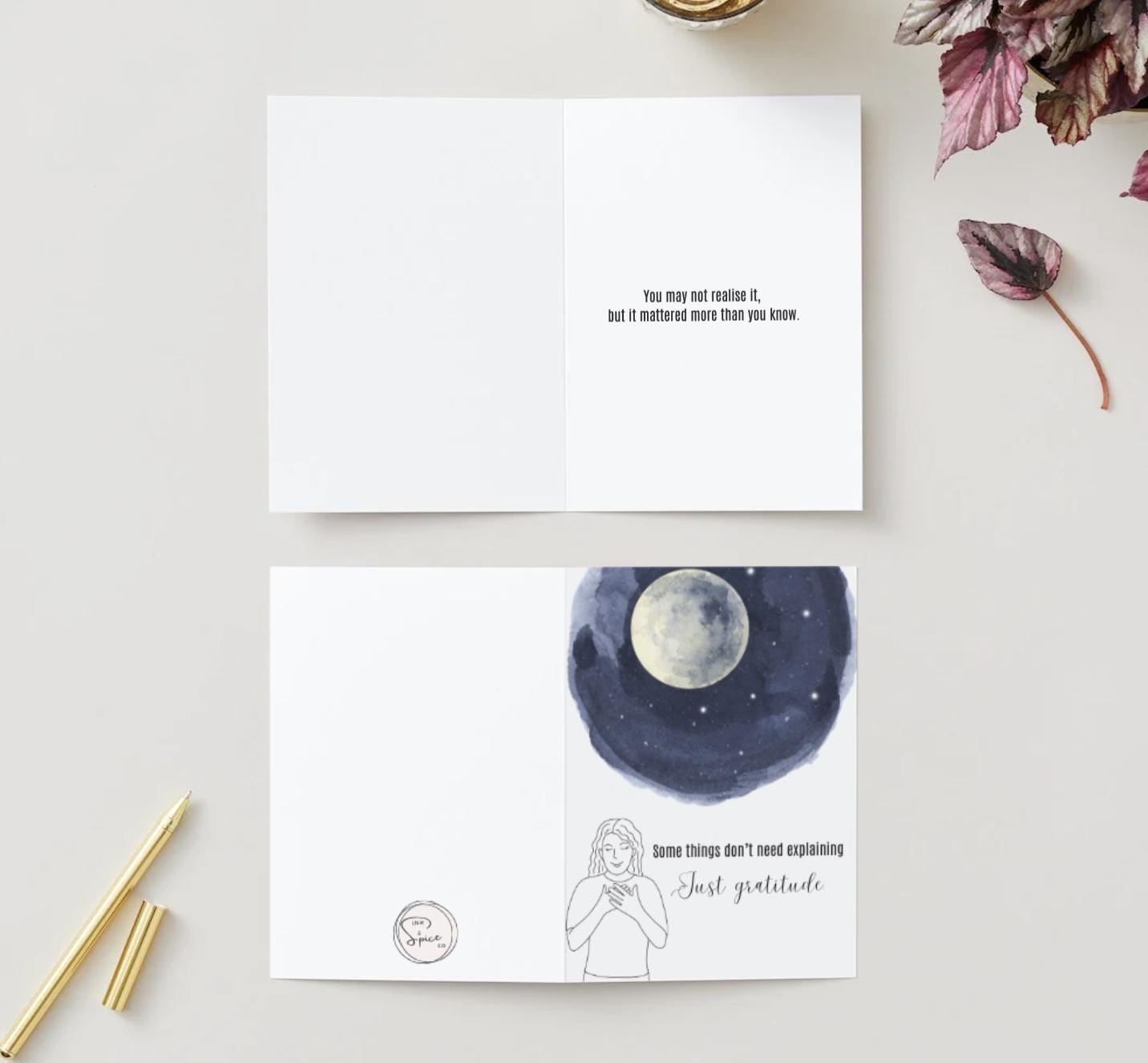 Gratitude card ‘Some things don't need explaining, Just Gratitude’