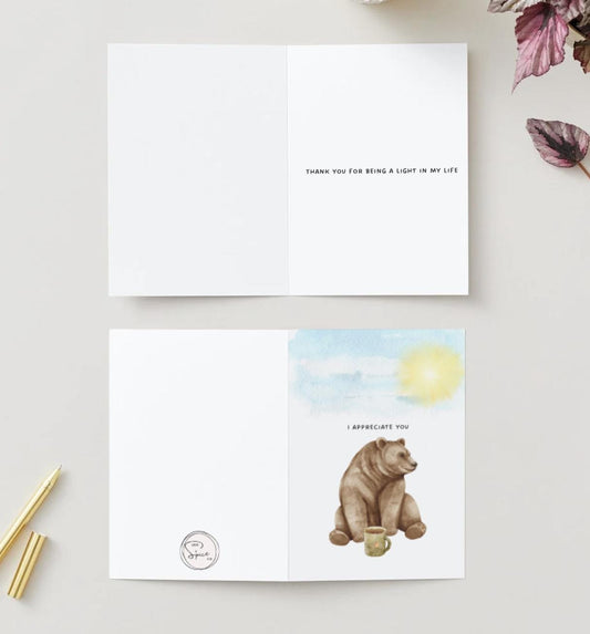 'I appreciate you' card