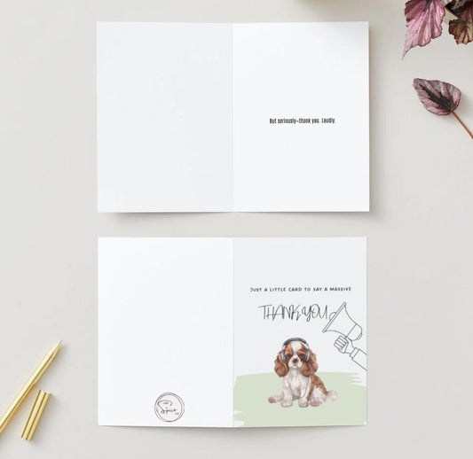 Thank you card: 'Just a little card to say a massive THANK YOU'
