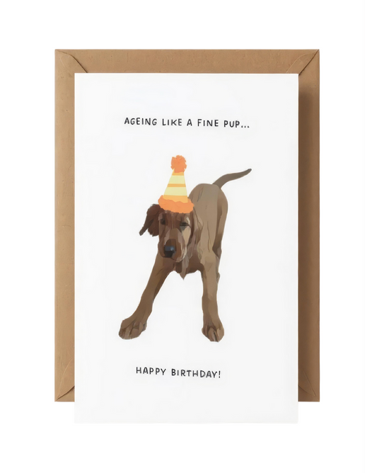 Pup themed Happy Birthday card