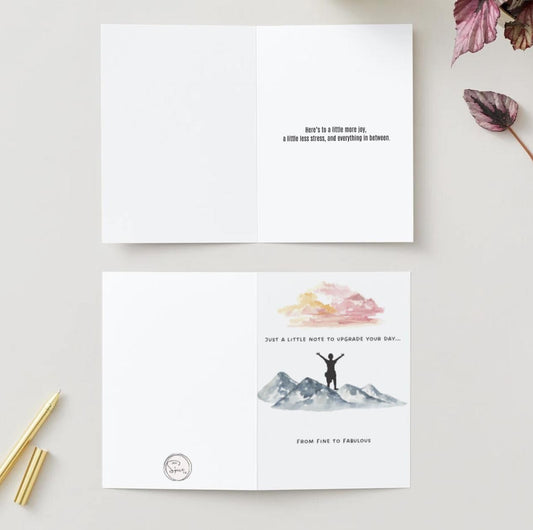 Hope you have a good day card: 'Just a little note to upgrade your day....from fine to fabulous'